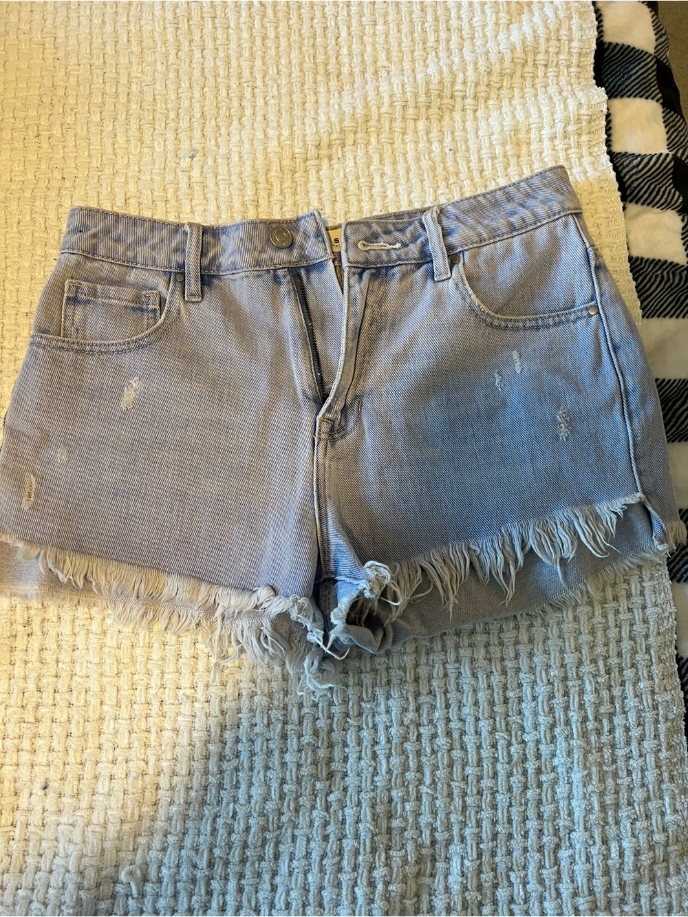 PacSun High Rise Shorts - Light Blue Denim
